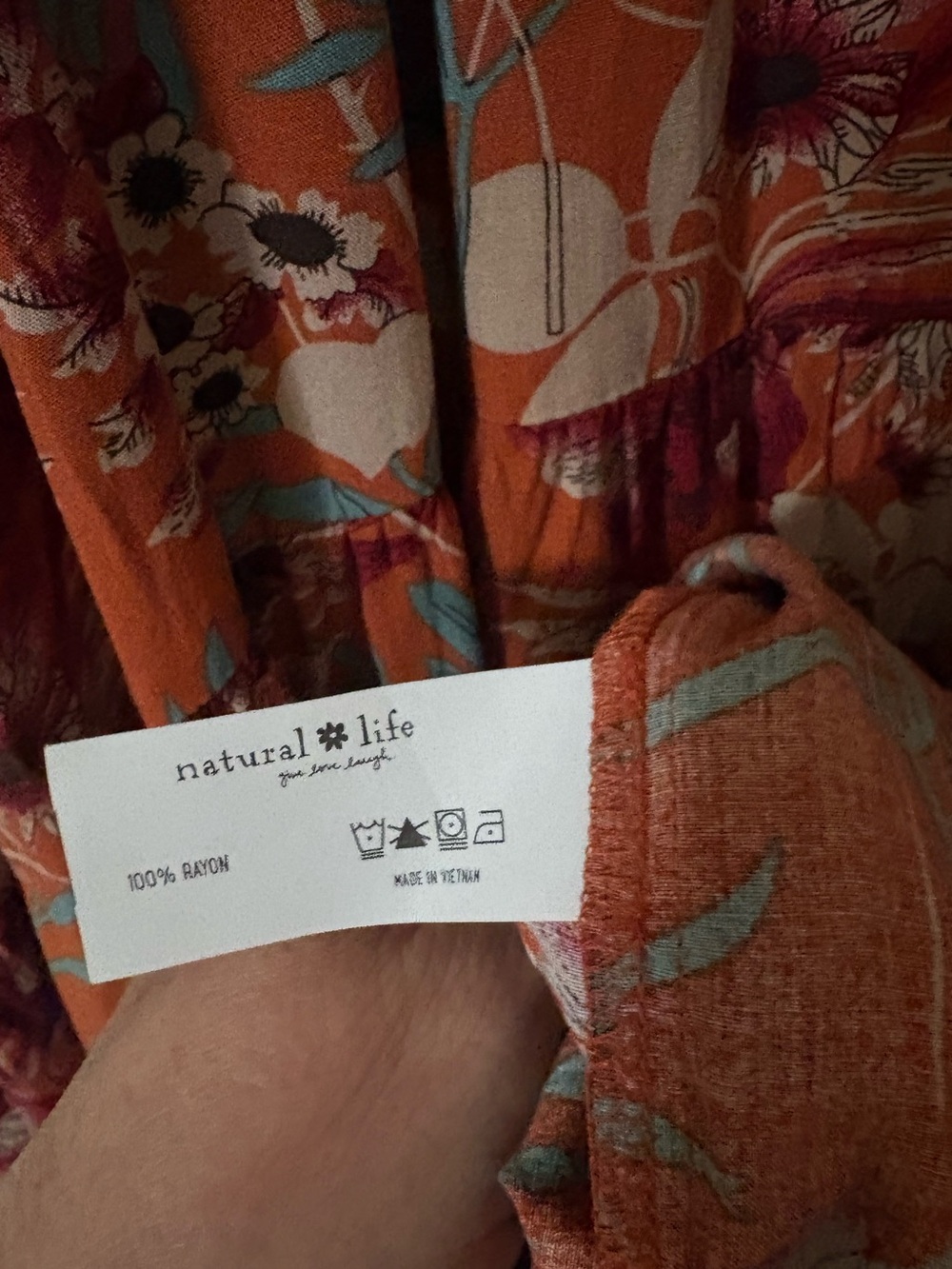 Natural Life Rebecca Tiered Midi Dress in Rust / Orange Sz Large NWOT - Picture 10 of 10
